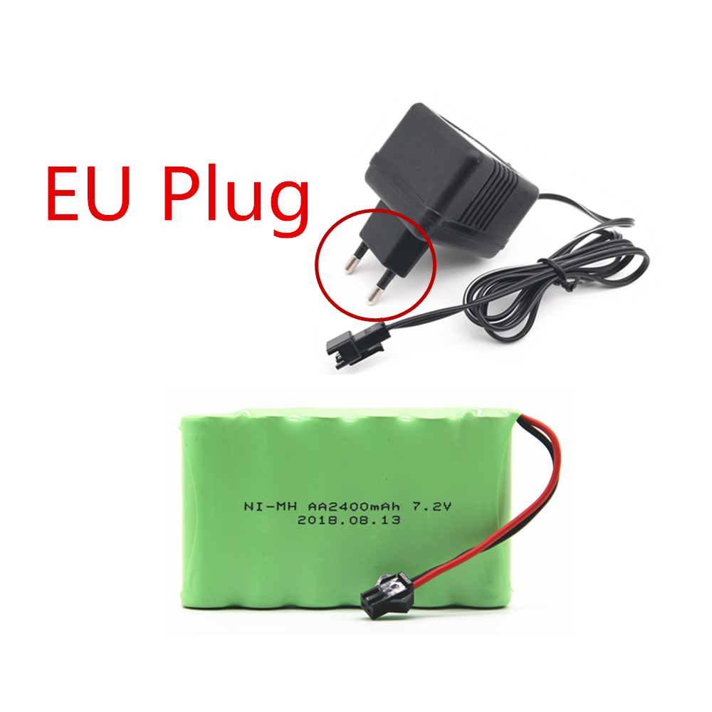 NI-MH akku 7.2v 2400mAh laturilla - Korkea kapasiteetti sähköleluja varten: Sininen