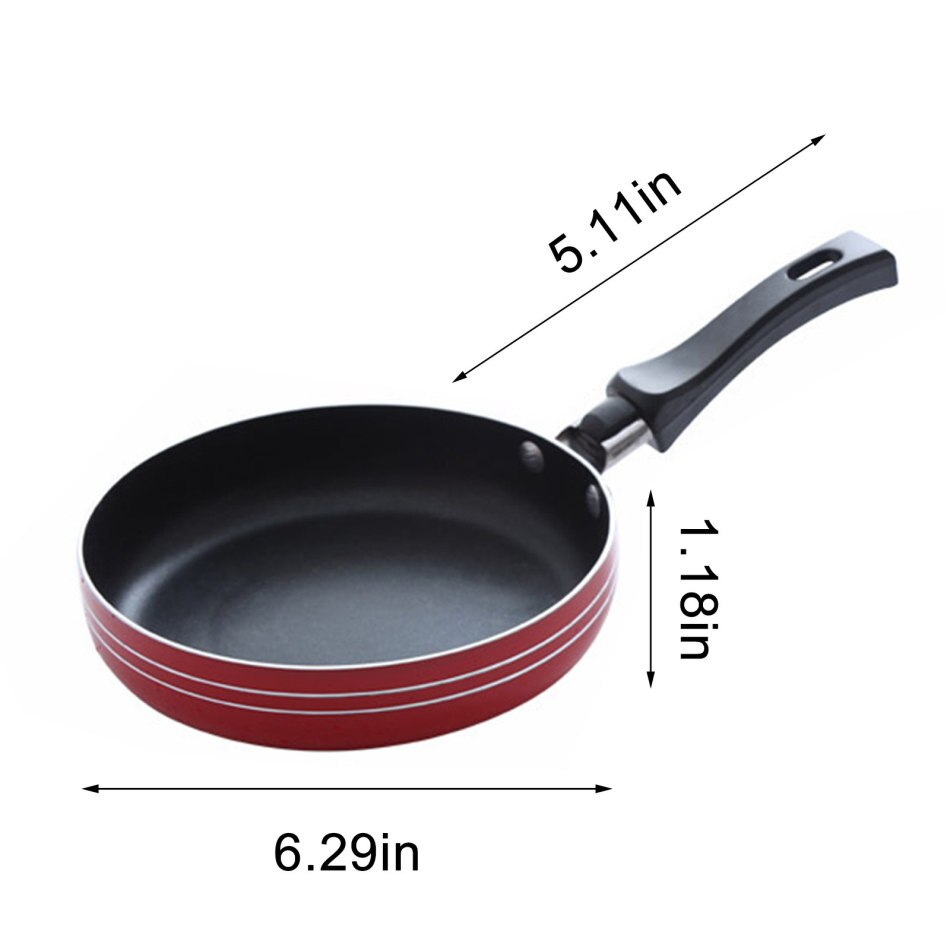 Mini Cooking Pan Non-Stick Frying Pan Portable Breakfast Pan with Handle Suitable for Frying Eggs and Making Breakfast Home Tool: Brown