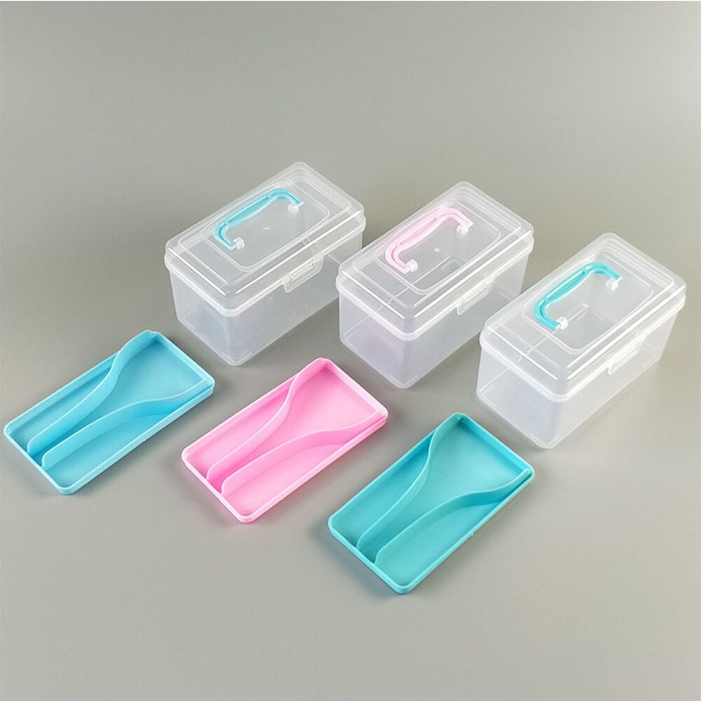 Double Deck Reels Sorting Storage Box Transparent Fishing Line Gear Case Holder Transparent Sewing Thread Container Bobbins Case