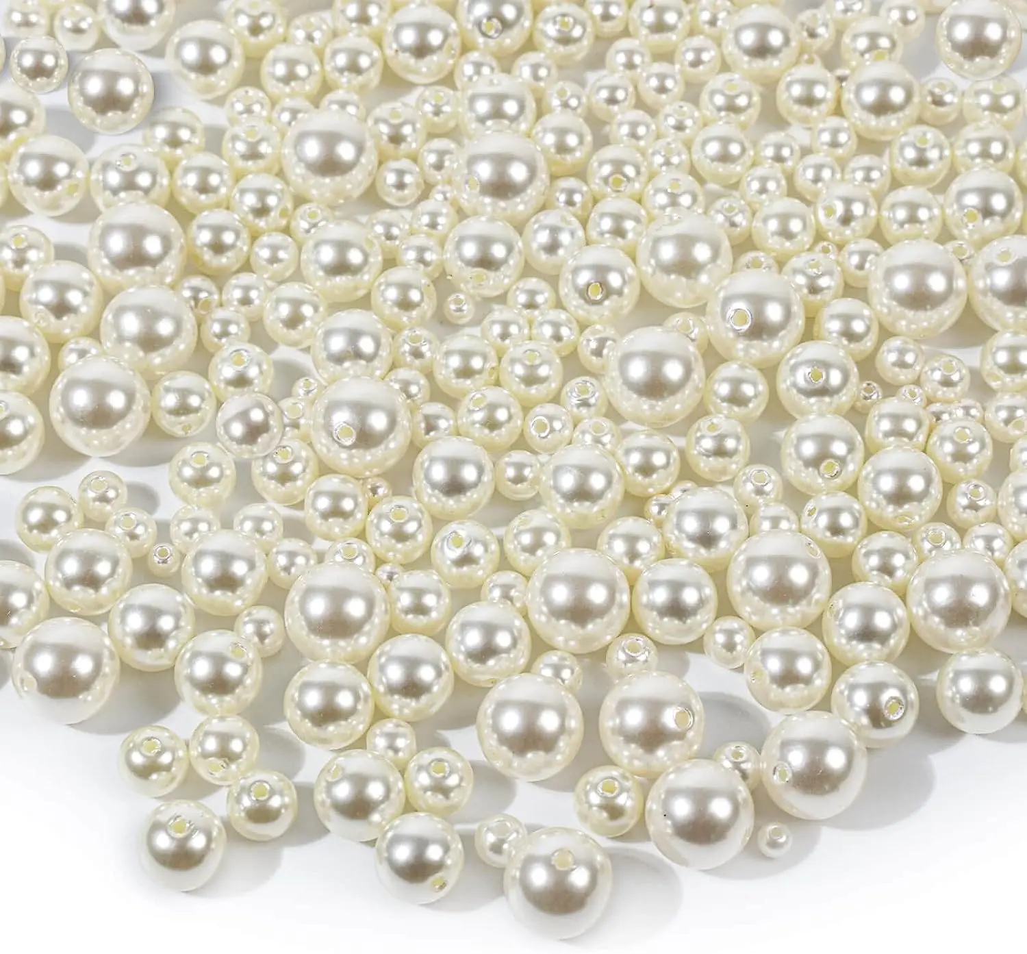 3/4/6/8/10/12/14/16mm Parel Kralen Wit Beige ABS Losse Ronde Kralen Craft Voor Mode-sieraden Maken DIY Craft Kledingstuk Kralen
