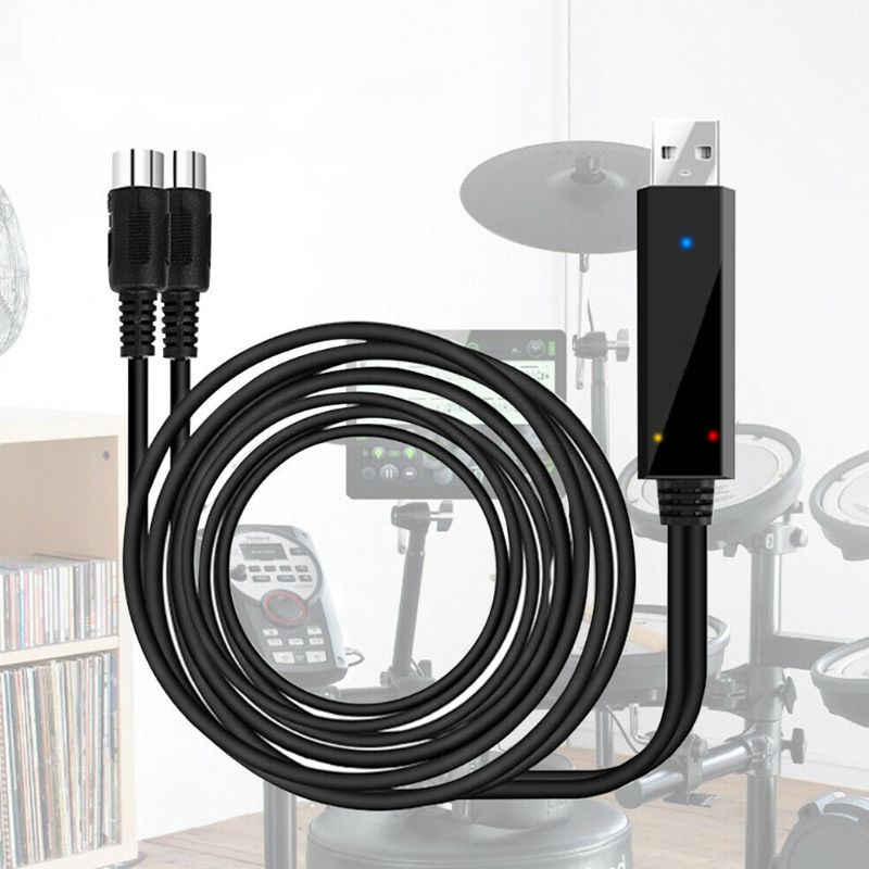 2m Keyboard Recording Editing Cable Electric Piano Converter Cable USB to Midi