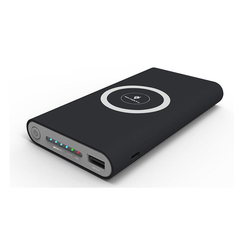 20000 Mah Qi Draadloze Oplader Power Bank Voor Iphone Xiaomi Draagbare 20000 Mah Usb Charger Poverbank Led Display Power Bank: Black