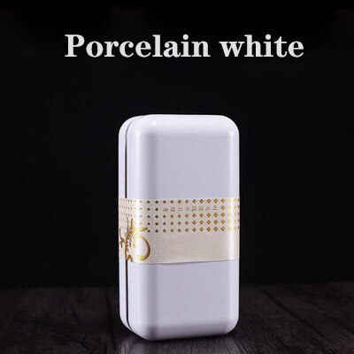 Mini Portable Universal Tea Square Can Storage Tinplate Box Packaging Jar: Porcelain white
