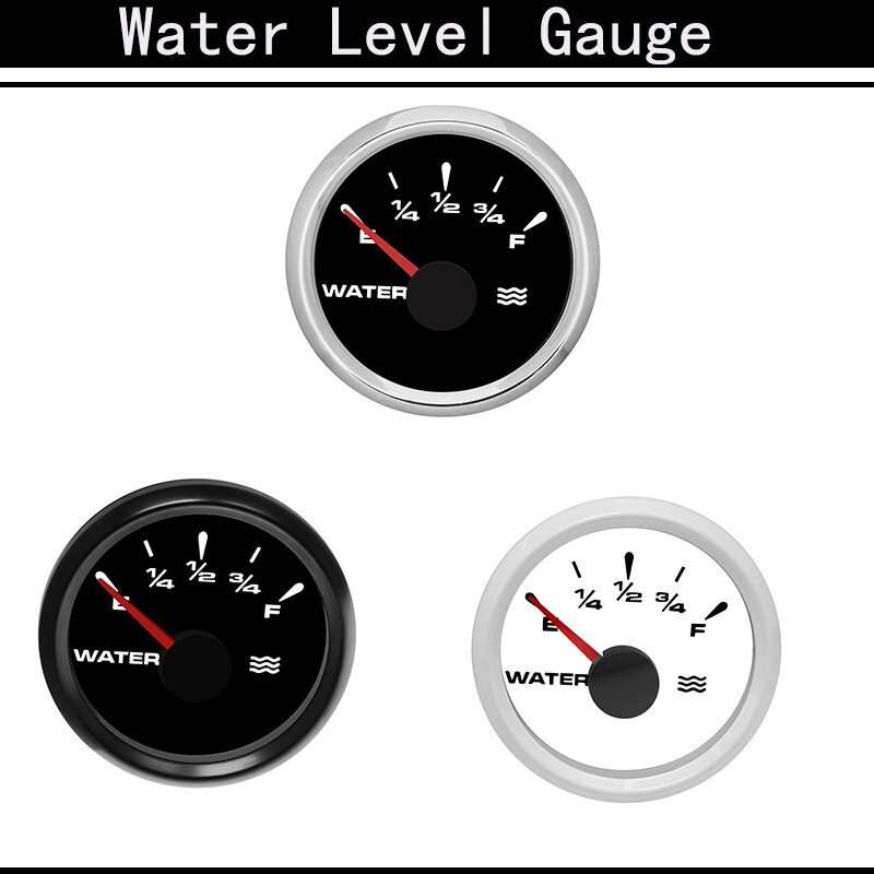 52 MM Waterproof Car Marine Water Level Gauge 0-190 Ohm Boat Water Tank Level Gauge Indicator With 8 Colors Backlight