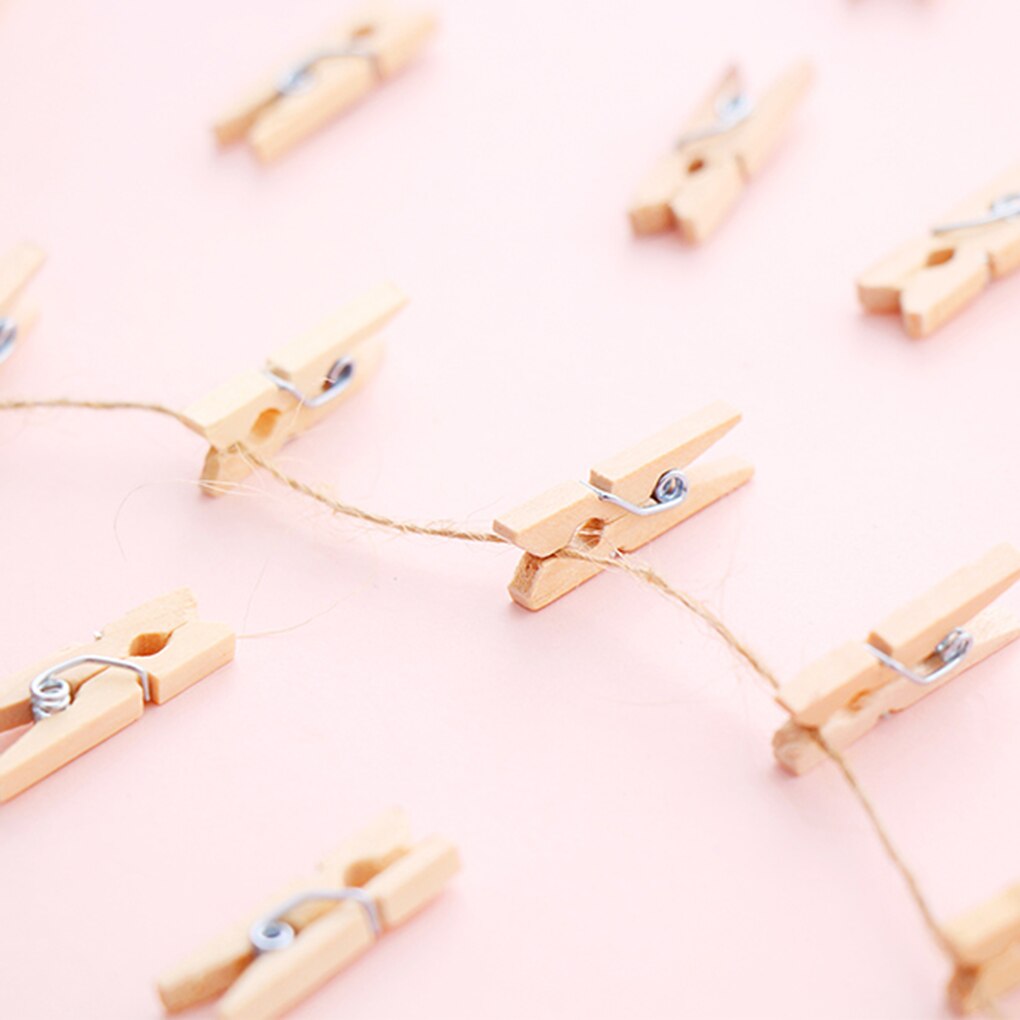 100 PCS Zeer Kleine Maat 25mm Mini Natuurlijke Houten Clips Voor Foto Clips Wasknijper Craft Decoratie Clips Pinnen