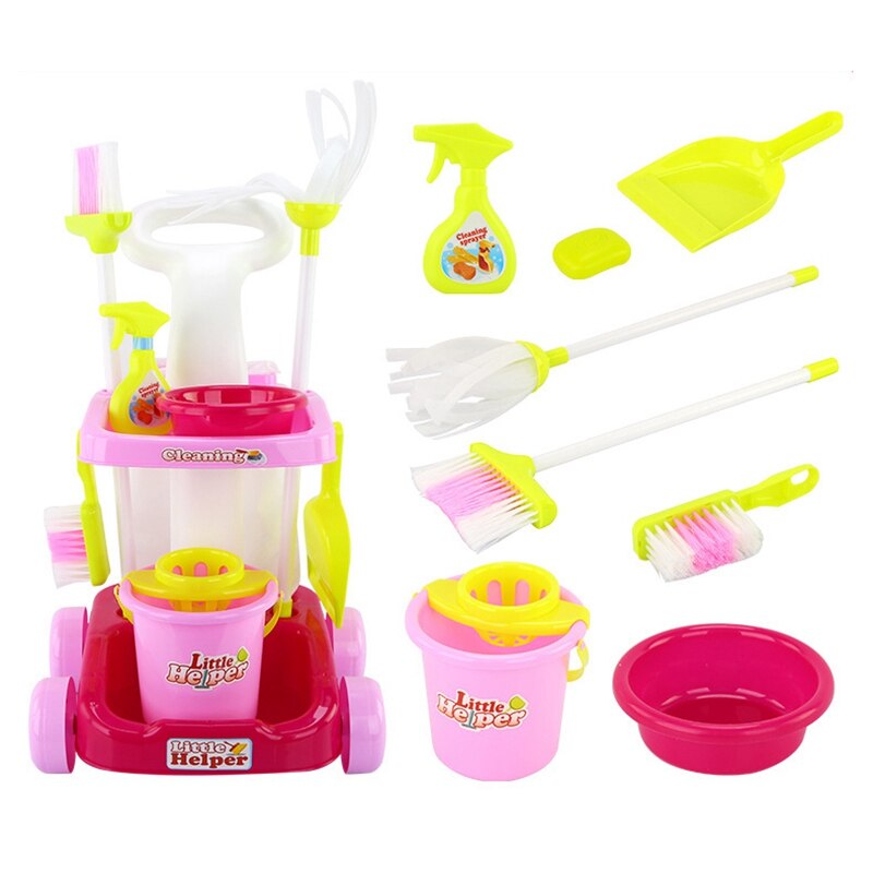 Kids Cleaning Set Voor Peuters Little Helper Fantasiespel Kinderen Speelgoed Schoonmaakproducten Set Housekeeping Speelgoed Play Set: Default Title
