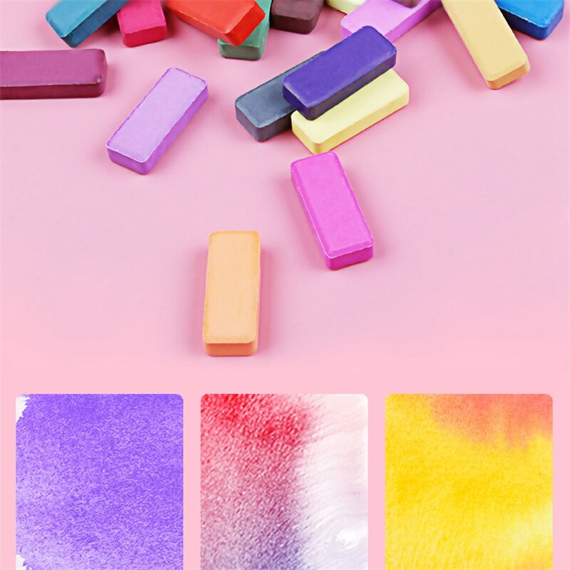 48 Kleuren Solid Aquarel Set Basic Neon Glitter Aquarel Pigment 7Pcs Kit Voor Tekening Art Verf Levert Diy Art levert
