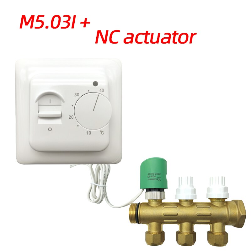 M5 3a med Nei/nc aktuator minco varme vann gulvvarme ventil manuell romtermostat varmt gulv vann varme aktuator kontroller