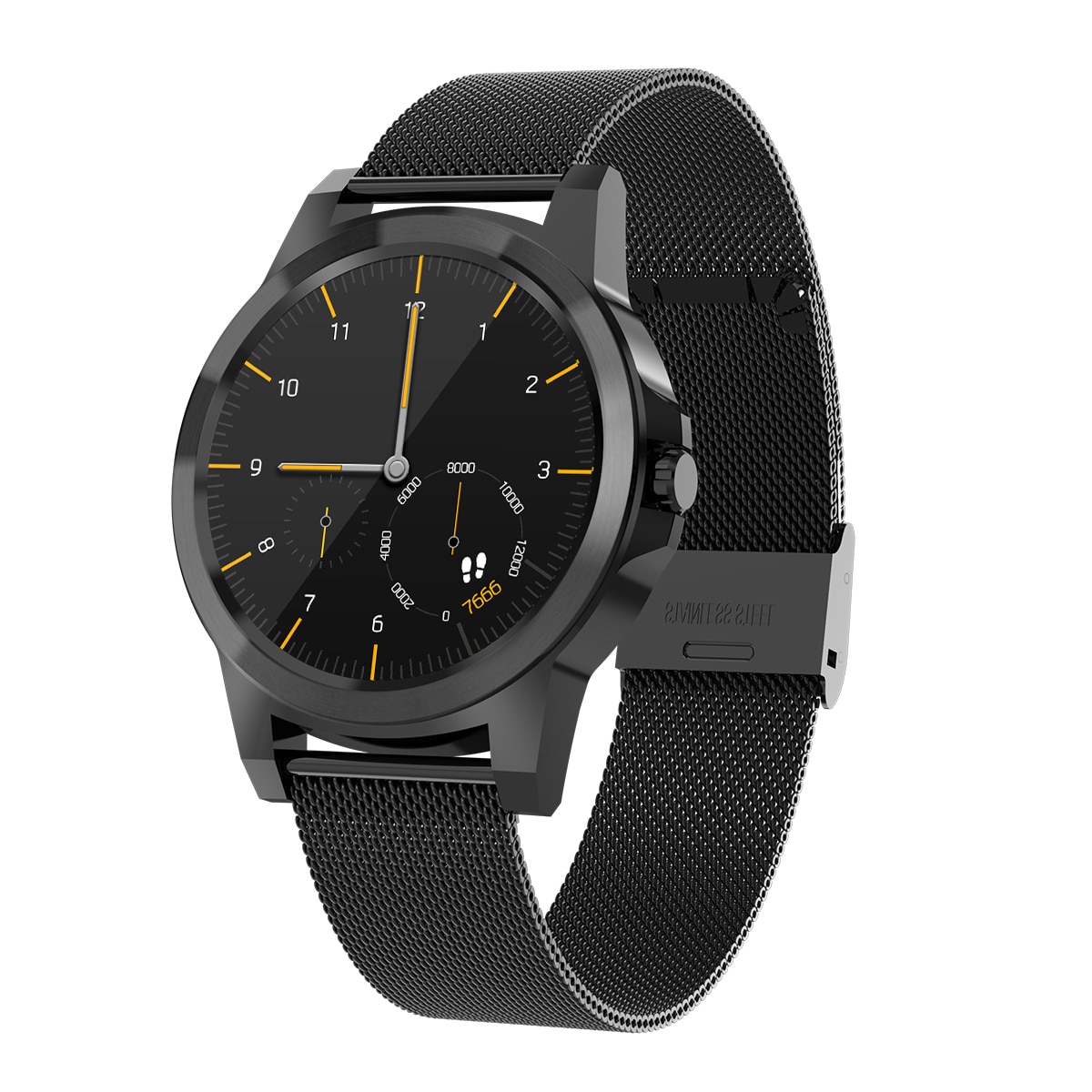 Diggro DI03 Plus Bluetooth Clever Uhr Wasserdicht Herz Bewertung Monitor Schrittzähler Schlaf Monitor Für Android & IOS Pk DI02: Schwarz Milanese