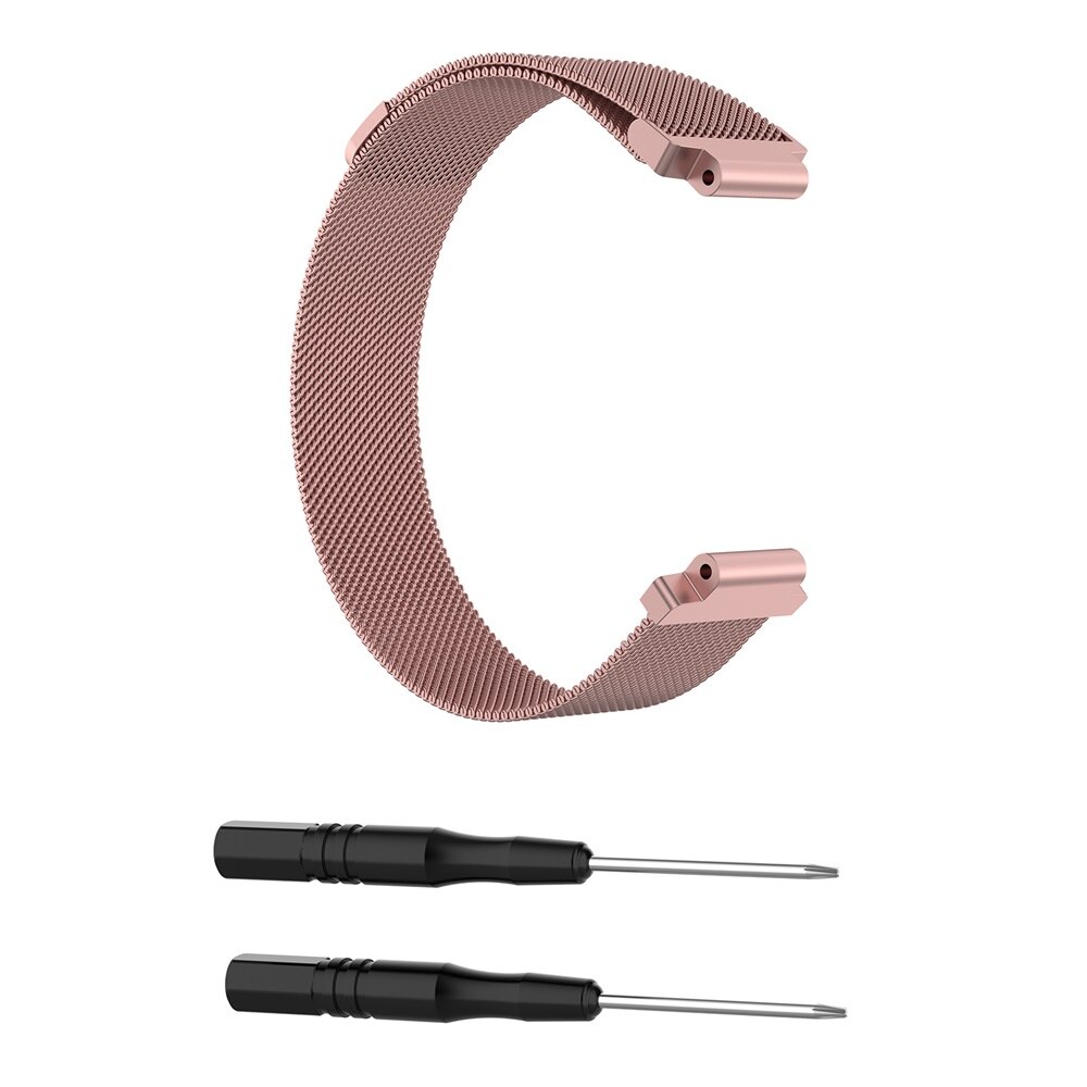 Milanese urrem til garmin forerunner 235/735xt/220/620/630/s20/s5/s6/ gps sport metal smart urbånd magnetisk armbånd: Lyserød / L 240mm