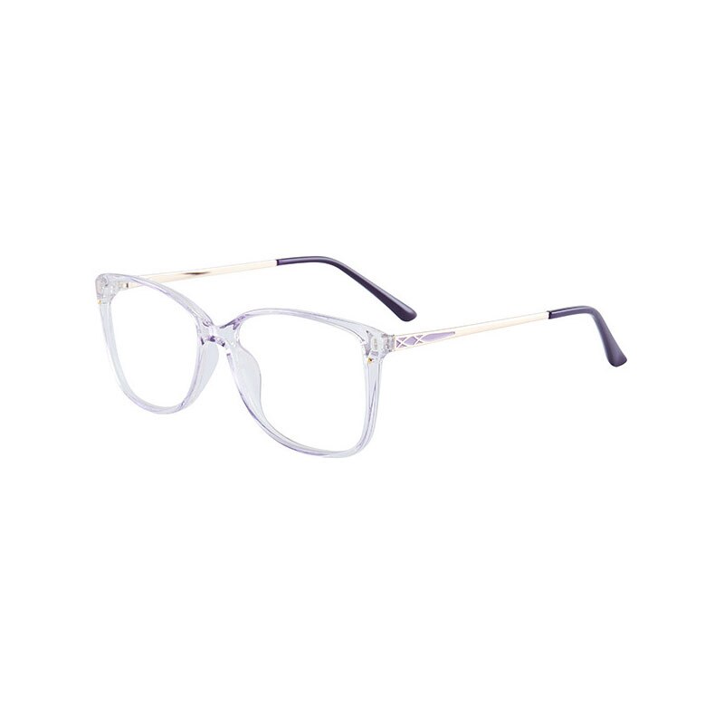 Gafas de montura completa TR90 para mujer, anteojos de cara delgada con forma cuadrada Retro, con luz azul, para Miopía: Morado