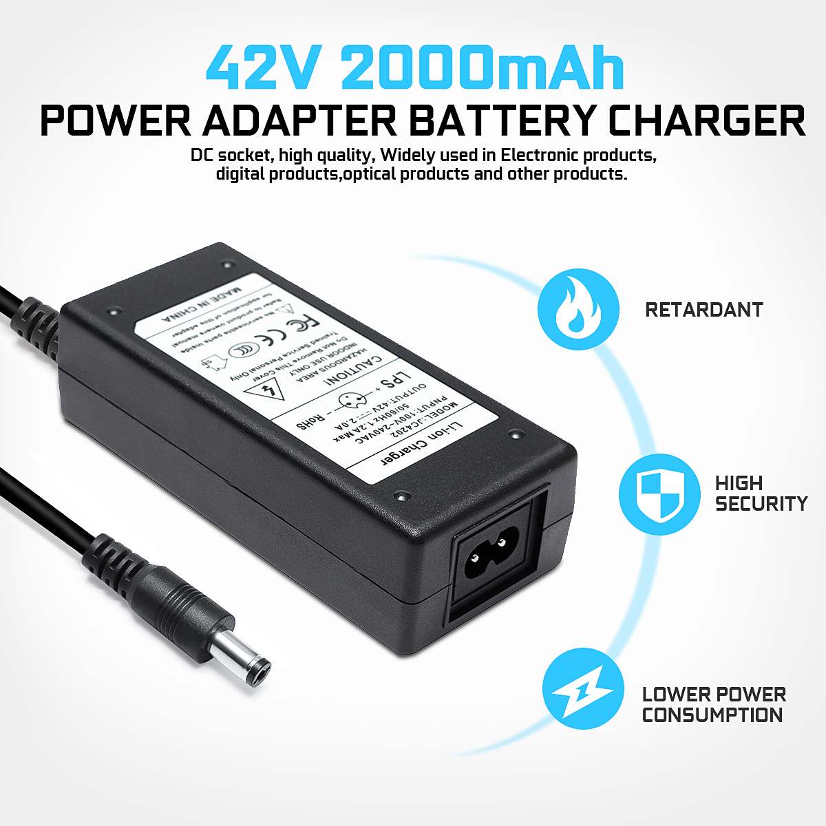 2A 42V Power Charger Adapter For 36V Li-ion Lithium Battery Two-wheel Vehicle Chargers