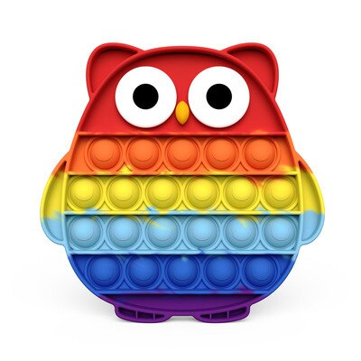 Fragola Push Bubble Fidget giocattoli giocattolo Antistress per adulti PopIt Antistress morbido Squishy regalo Antistress scatola regalo Antistress: colorful owl