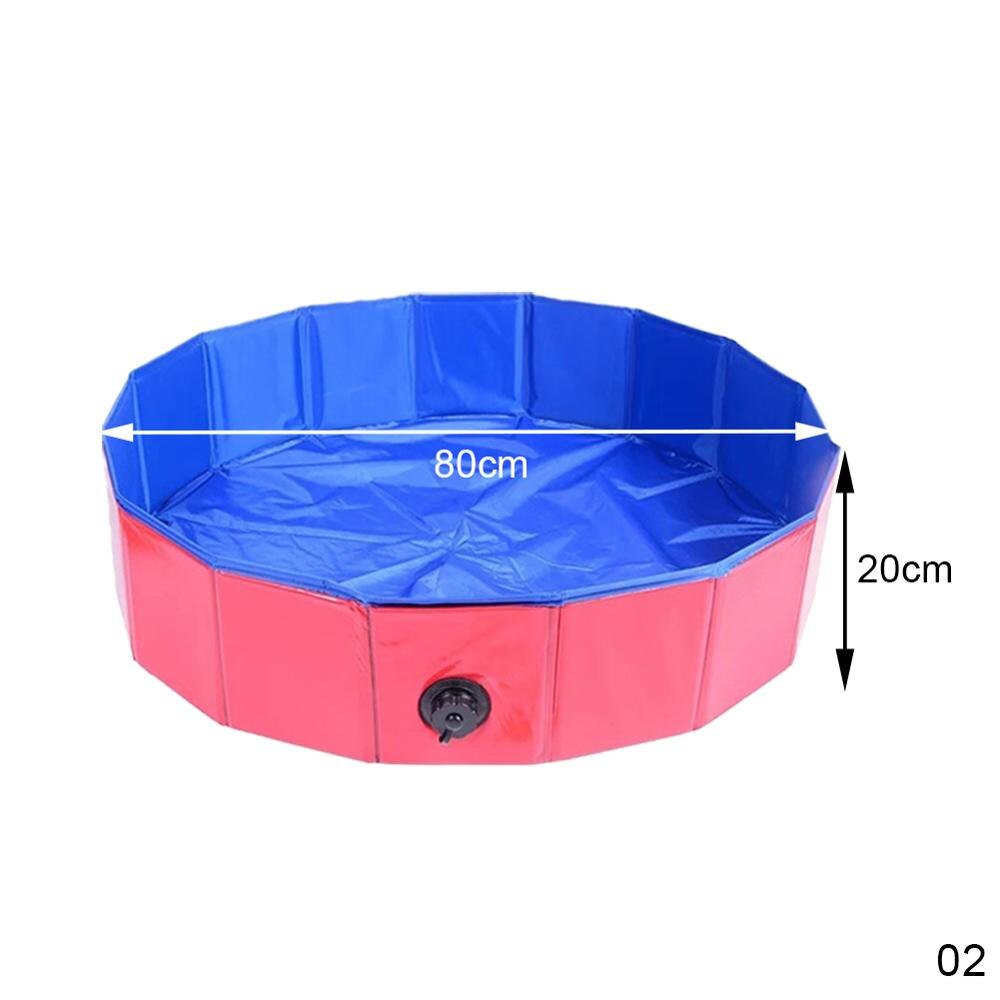 PVC Multi-uso plegable perro aire inflar piscina mascota cachorro natación piscina tina de baño Baño de mascotas tina de baño resistente portátil bañeras: Red 80X20cm