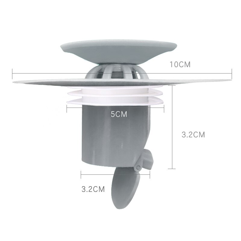 Tapón de silicona para desagüe de suelo tapón para bañera, baño, cocina, lavabo, colador, lavabo, desodorizador de agua, novedad: 1 Pcs Grey