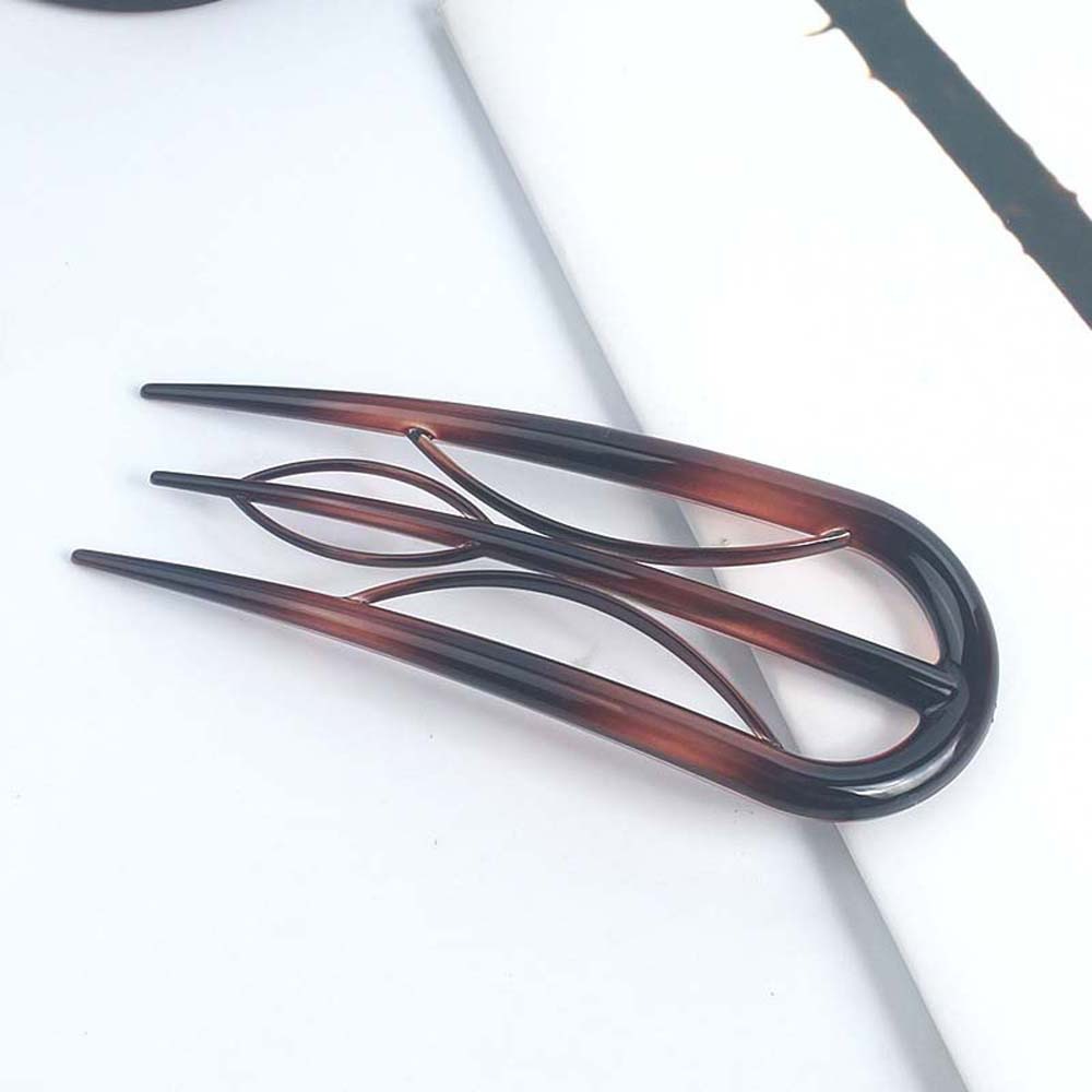 Geometrische Harz Haar Gabel Frisur Werkzeuge Wasserdichte Faule Haarnadel Haar Zubehör Hanfu Zubehör Blatt U-förmigen Haar Stick: green