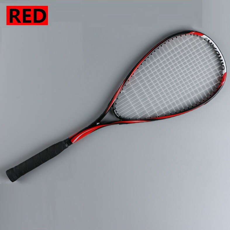 Squash Racket Full Carbon Fiber Ultra-light Starter Suit Training Full Set Of Accessories Men Women With Bag -41: Red
