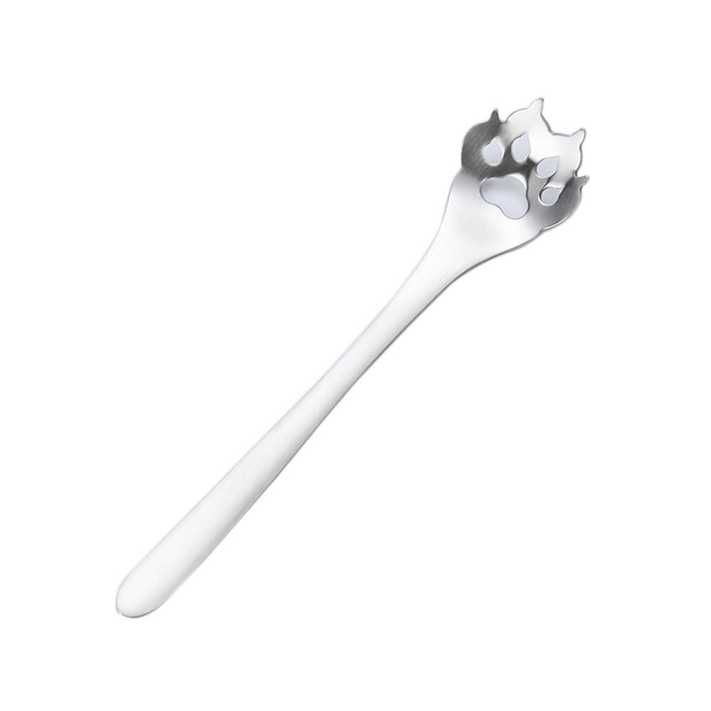 Acier inoxydable mignon chat griffe cuillères petit café thé gâteau Dessert cuillère fantaisie sucre cuillère à café vaisselle accessoires de cuisine: D1