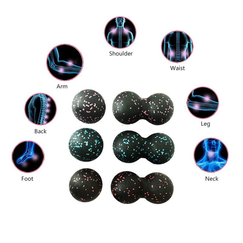 Pelota de miofascia EPP Lacrosse, Bola de masaje de cacahuete de alta densidad, ligera, Fitness, ejercicio, Fascia, alivia el dolor, Yoga