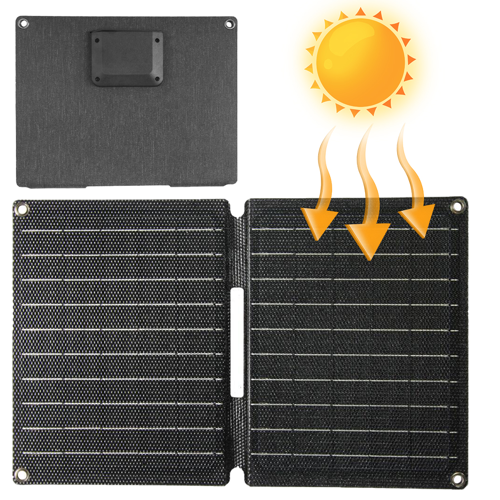 16W 5V Panel słoneczny składany z portami USB / Type-C Płytka słoneczna Panel ładowania słonecznego Ładowarka słoneczna do biwakowania Piesze wycieczki z plecakiem