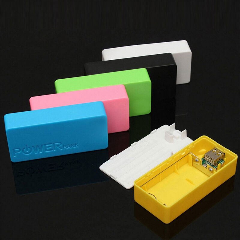 Cargador de batería USB 18650 Universal portátil de colores, funda de Banco de energía DIY para iPhone, Samsung, Huawei, contenedor de almacenamiento de batería