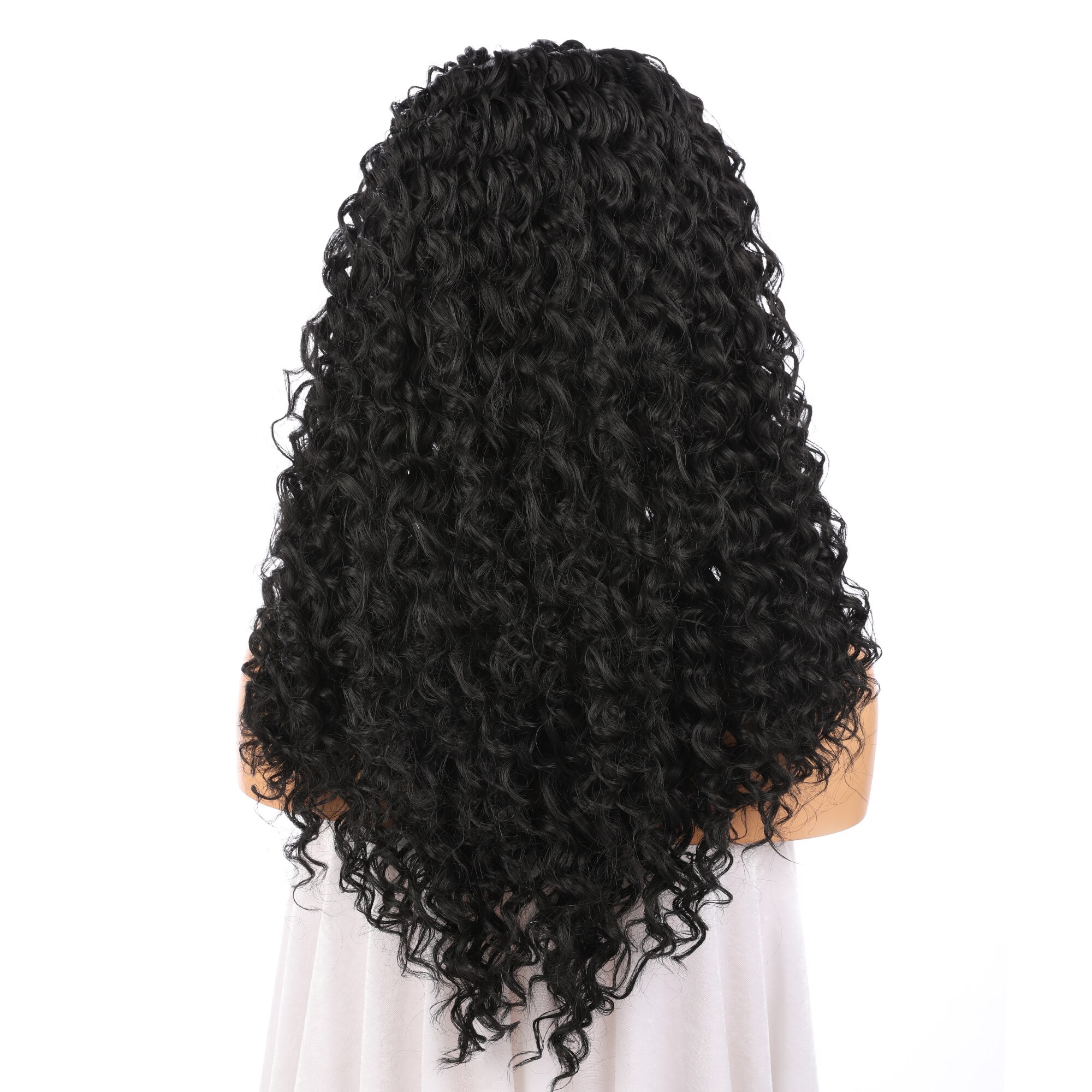 Loose Curly Synthetic Hair Wigs Long Black Curly Headband Wig Glueless Hair Wigs For Women 200% Fiber Hair Scarf Wig