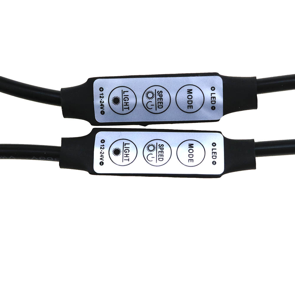 Controlador de 3 teclas RGB Mini, 12V, 24V, controlador de tira LED 5050 3528 5630 SMD, Control de un solo/franja de colores, regulador de luz RGB JQ