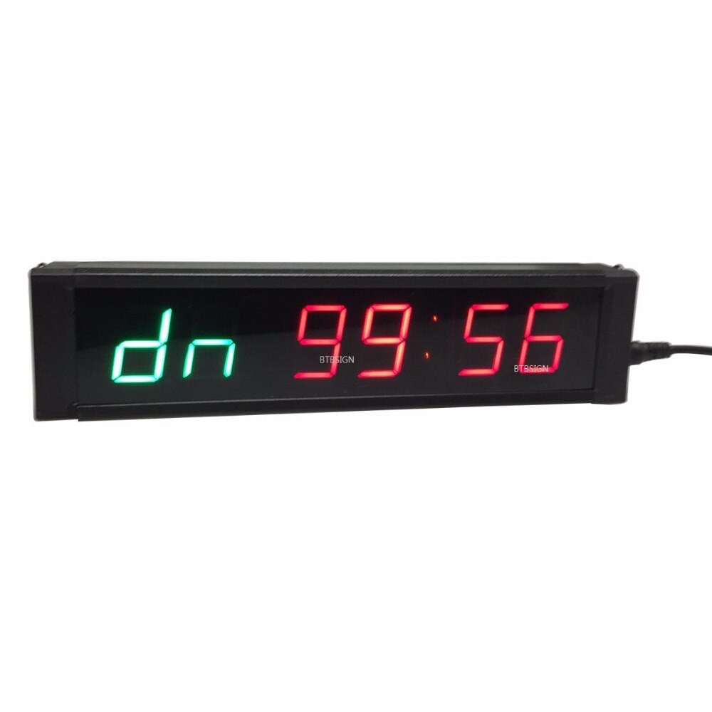Grøn crossfit timer 1 '' høj 6 cifre led interval timer nedtælling /op ur stopur tabata fgb gym boksning emom mma