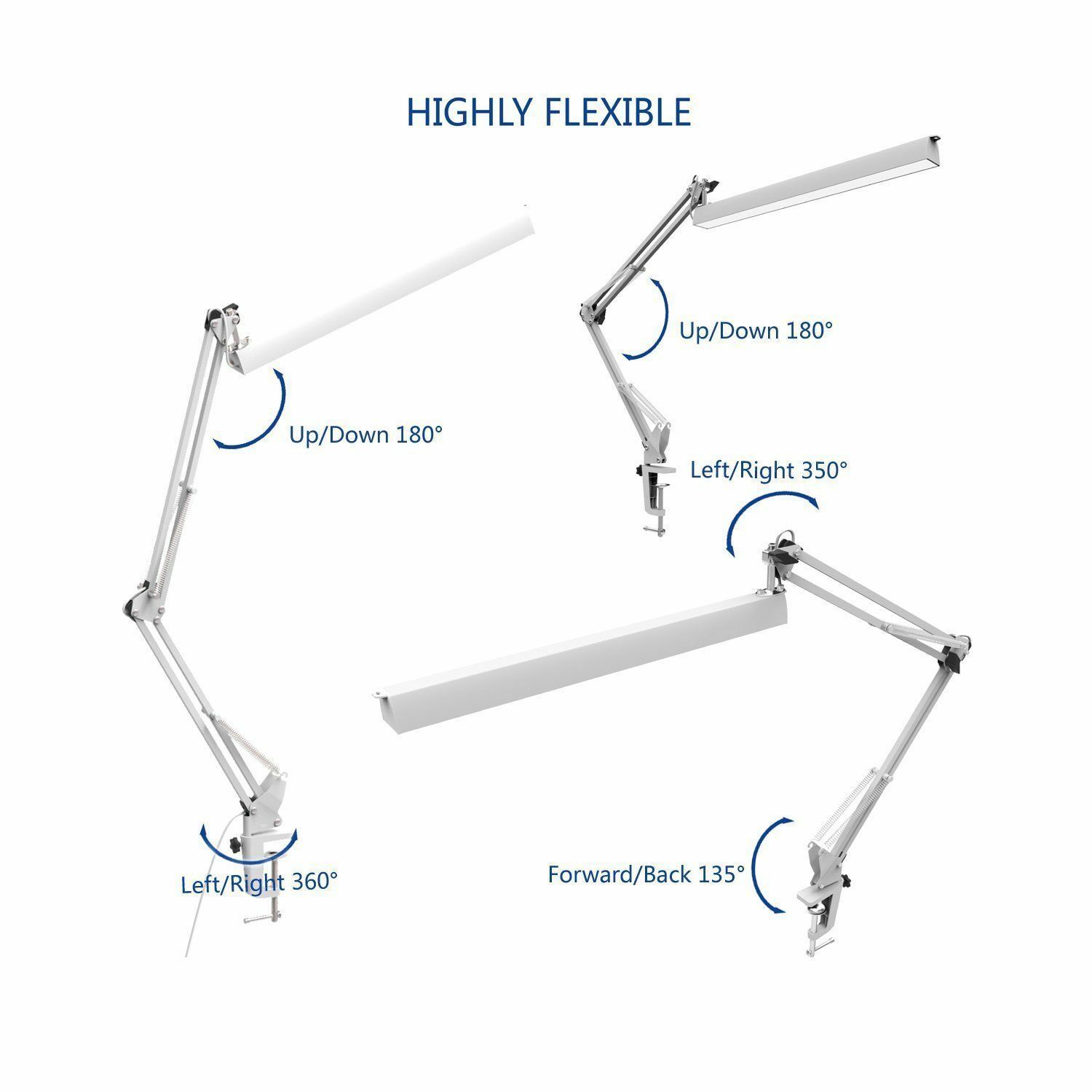 Lámpara LED de escritorio para oficina con alimentación USB, lámpara Led Flexible para mesa, lámpara Led de lectura, 3 niveles de brillo, lámpara de mesa para estudio