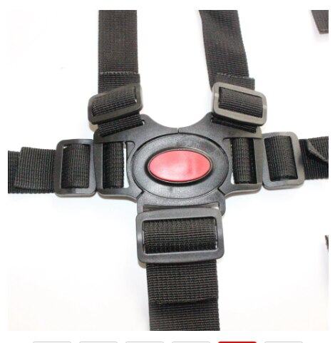 5 Point Harness Nylon Safe Belt Seat Belts 360 Degree Rotating Hook Baby Seat Belts Baby Stroller High Chair Black: Default Title