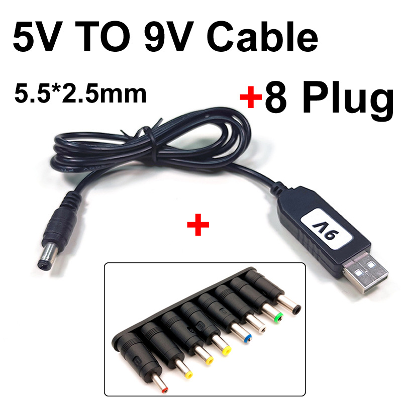 Universal 5V 9V 12V USB a DC Cable de alimentación USB Jack Cable de carga conector 55*25 para enrutador Mini ventilador altavoz cámara: Rojo