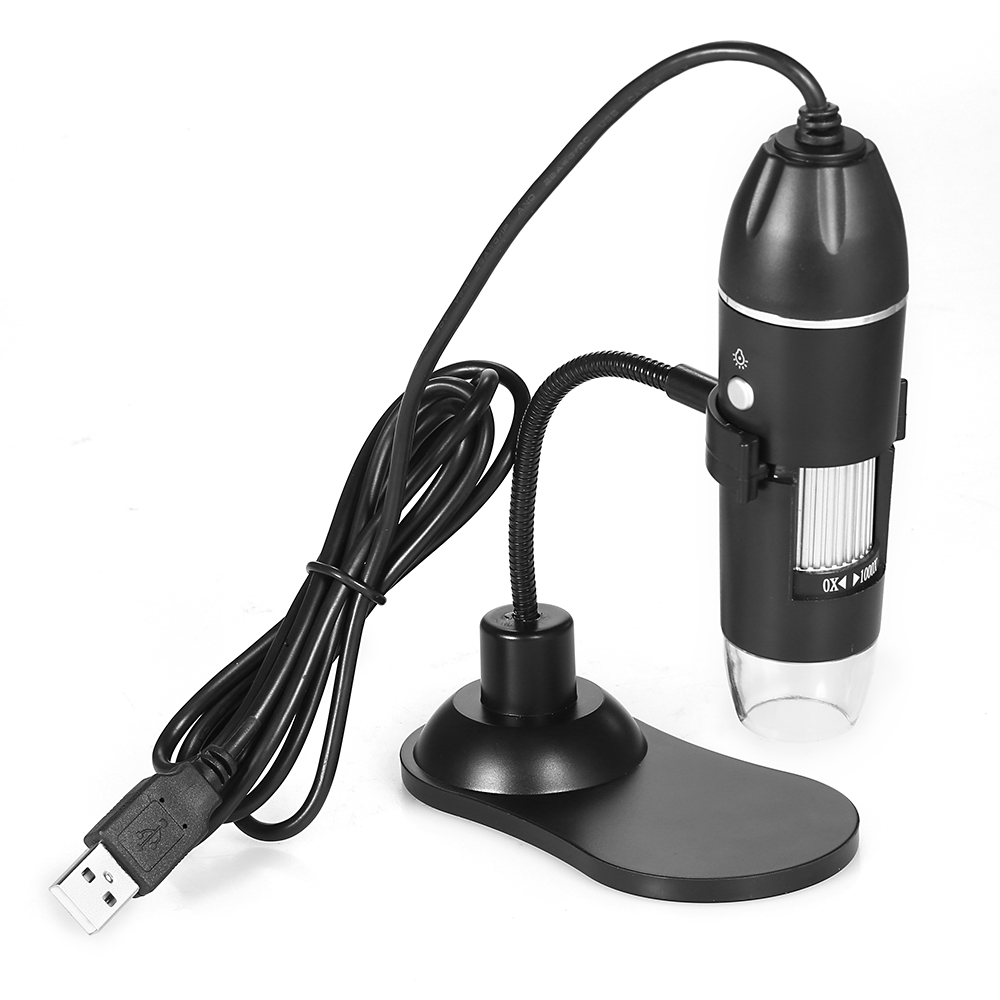 USB Digital Microscope 1000X 8 LED 2MP Electronic Microscope Endoscope Zoom Camera Magnifier+ Lift Stand Tools