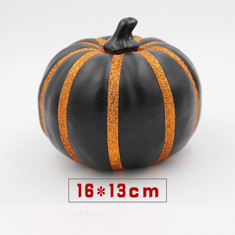 Decoraciones de calabaza blanca, calabaza de Halloween, espuma de plástico, verduras artificiales, 6 pulgadas, negro, naranja, DEC567: pumpkin2