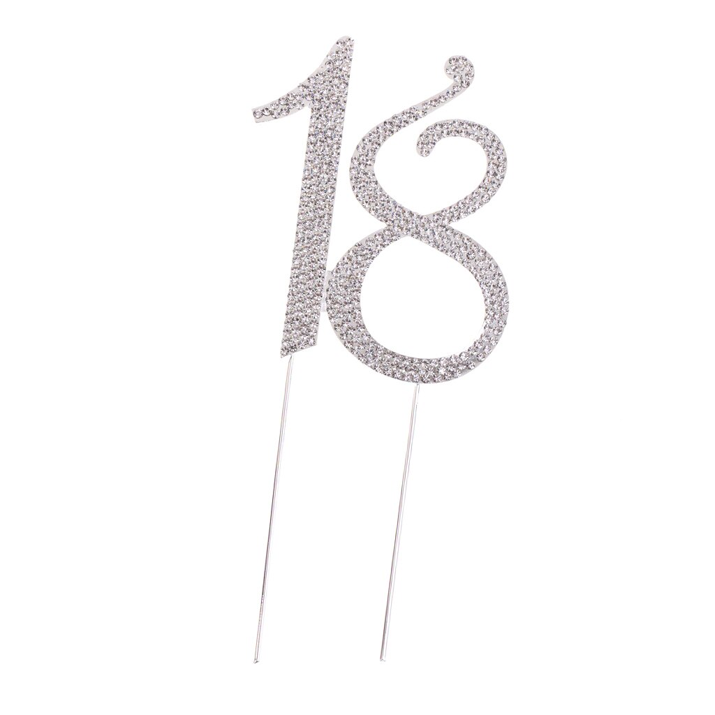 Crystal Cake Topper, Number Rhinestones 18th Birthday Cake Topper, Men or Women Birthday