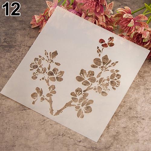 peinture modèle pochoir Scrapbooking Album gâteau café bricolage Art décor moule: 12