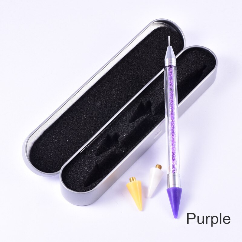 Crystal Pick Up Pencil Flatback Rhinestones Picking Up Tools DIY Beads Studs Picker Clothes Diamond Picker B1145: Purple withcase