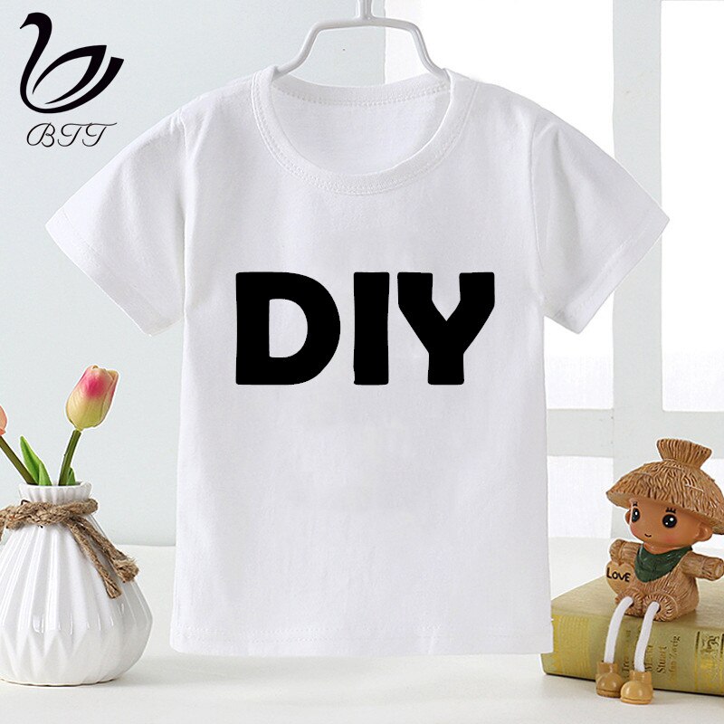 Delle Ragazze dei ragazzi FAI DA TE T-Shirt Del Ragazzo Dei Bambini di Stampa Che Coprono Le Ragazze Magliette E Camicette Ragazzi Tshirt