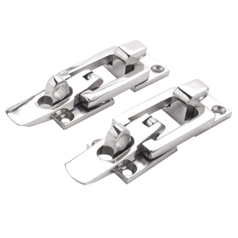 2Pcs 316 Stainless Steel Lockable Latch Marine Boat Door Lock Latch Anti-Rattle Fastener Clamp