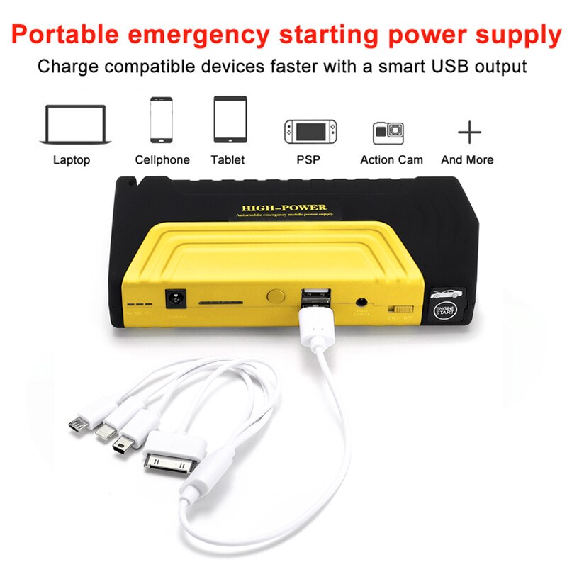 Absaar 145006 Jump Starter Multifunzione 8000 MAh – Avviatore Per Benzina/Diesel Con Torcia LED
