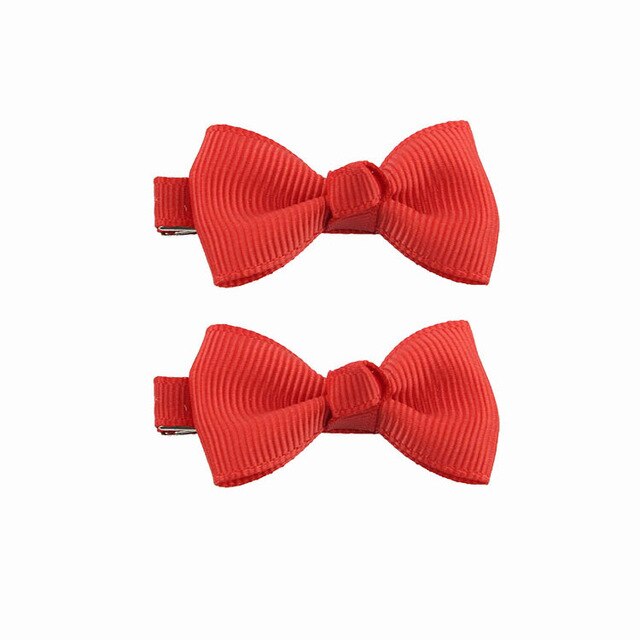 2 Stuks Mini Haarelastiekjes Clips Voor Kids Meisje Haarspelden Kinderen Baret Baby Hairclip Leuke Haar Sieraden Accessoires: Coral Red