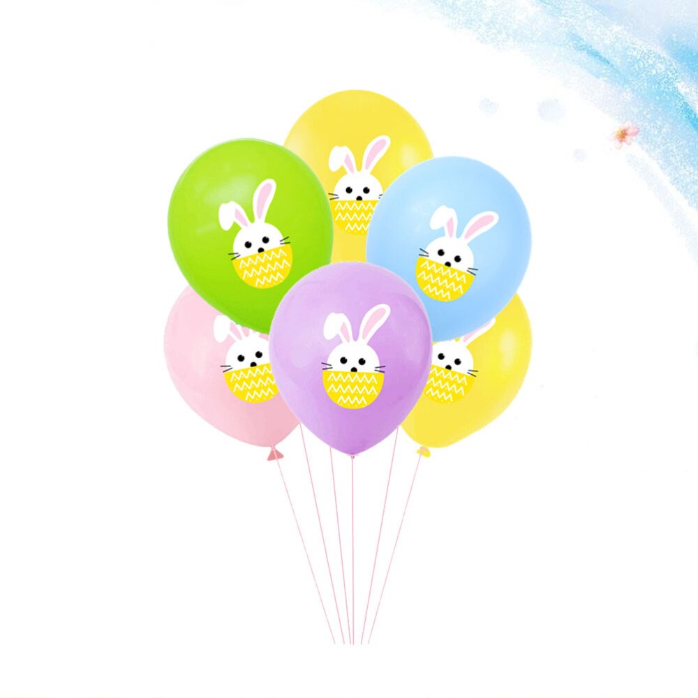 25Pcs Pasen Ballonnen Decor Cartoon Konijn Gedrukt Ballonnen Mooie Latex Ballonnen Voor Party Zonder Lijn (Geel + blauw