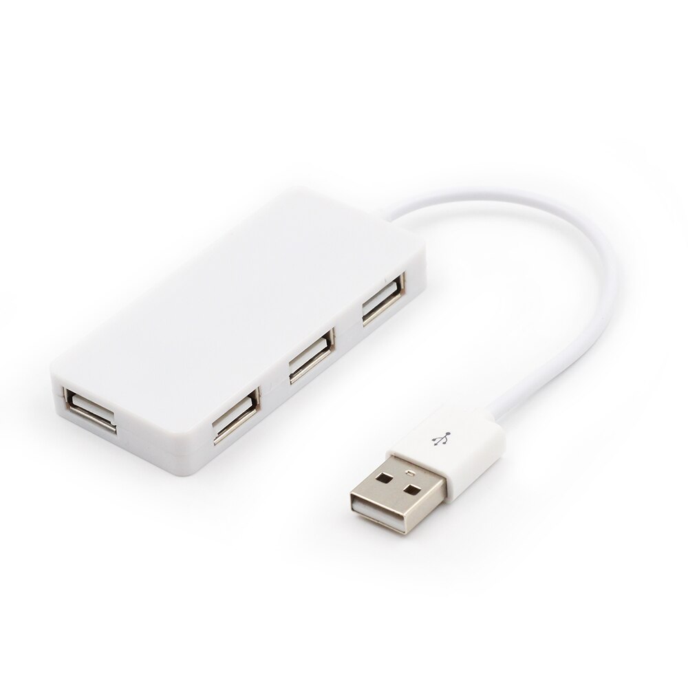 Goojodoq 4 Port Slim Mini Usb 2.0 Splitter Adapter Voor Laptop Pc Computer Desktop Zwart/Wit