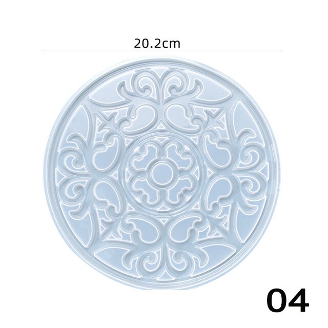 Molde de silicona de resina para posavasos redondo de Mandala, bandeja para posavasos de café, molde para bricolaje, resina epoxi, yeso, hormigón, copa de vino, molde para estera: Chocolate
