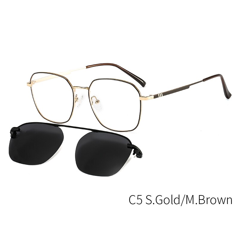 CEOFY-Montura de gafas magnéticas para hombre y mujer, anteojos para miopía con prescripción clara, montura polarizada: DP33062C5