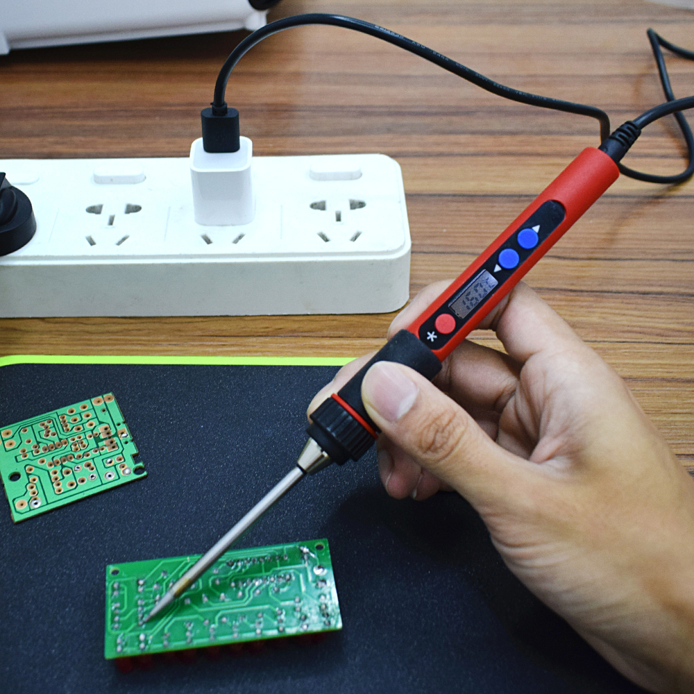 NEWACALOX USB 10W DC 5V Soldering Iron 5pc Stainless Steel Welding Tips I/K/BCS/2C/2.4D Special for PX-988USB Soldering Iron