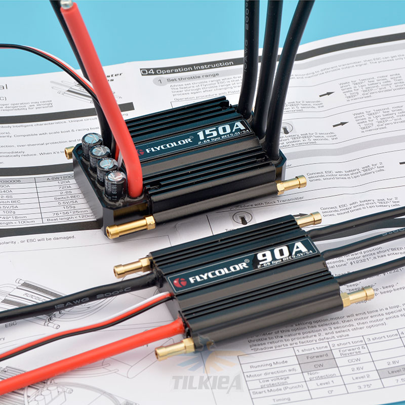 Rc båt borstlös motor esc 50a 70a 90a 120a 150a borstlös esc hastighetsregulator support 2-6s lipo bec 5.5v/5a för rc båt