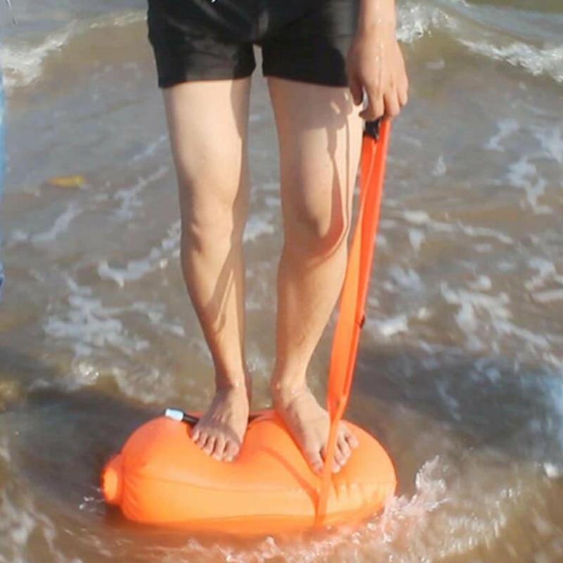 Aufblasbare Schwimmen Boje Leben Tasche Boje Schlepptau Schwimm Tauchen Sicherheit Signal Luft Tasche Aufblasen Ring PVC schweben Wasser Sport Lagerung tasche