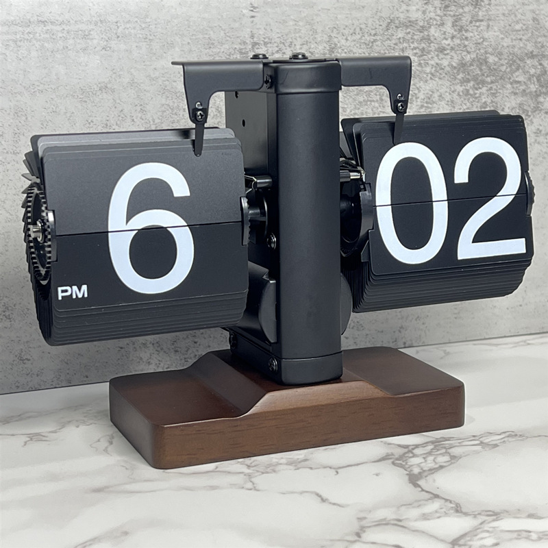 Tafelklok Mechanische Automatische Pagina Draaiende Klok Retro Pagina Draaiende Tafelklok Mechanische Automatische Pagina Draai Klok Naar Huis: Zilver