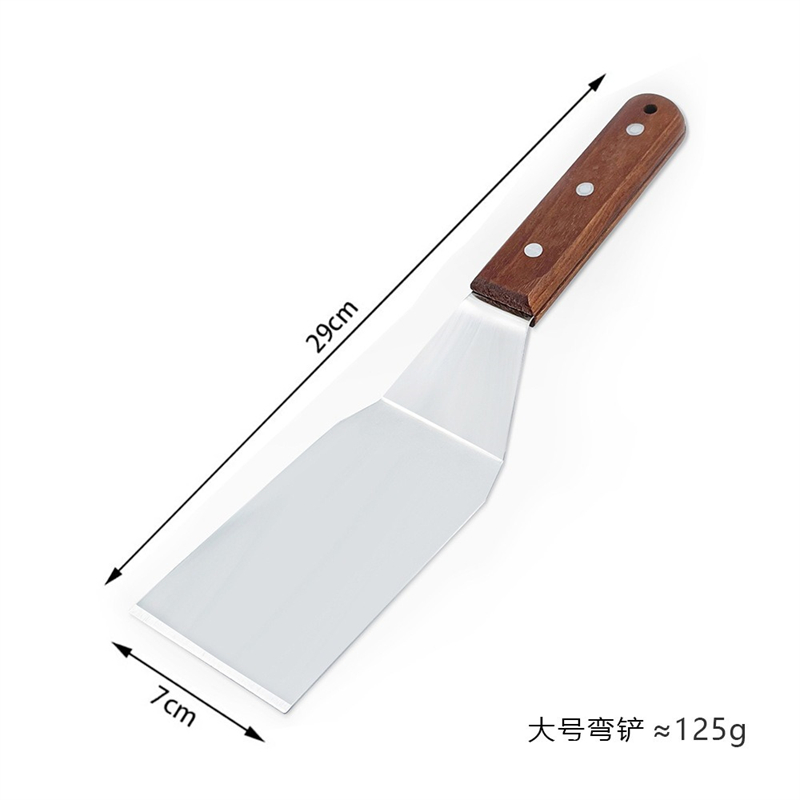 Espátula y raspador de parrilla de acero inoxidable, herramientas de cocina duraderas antiadherentes para barbacoa, pala para Pizza, tortitas, carne, utensilios para barbacoa