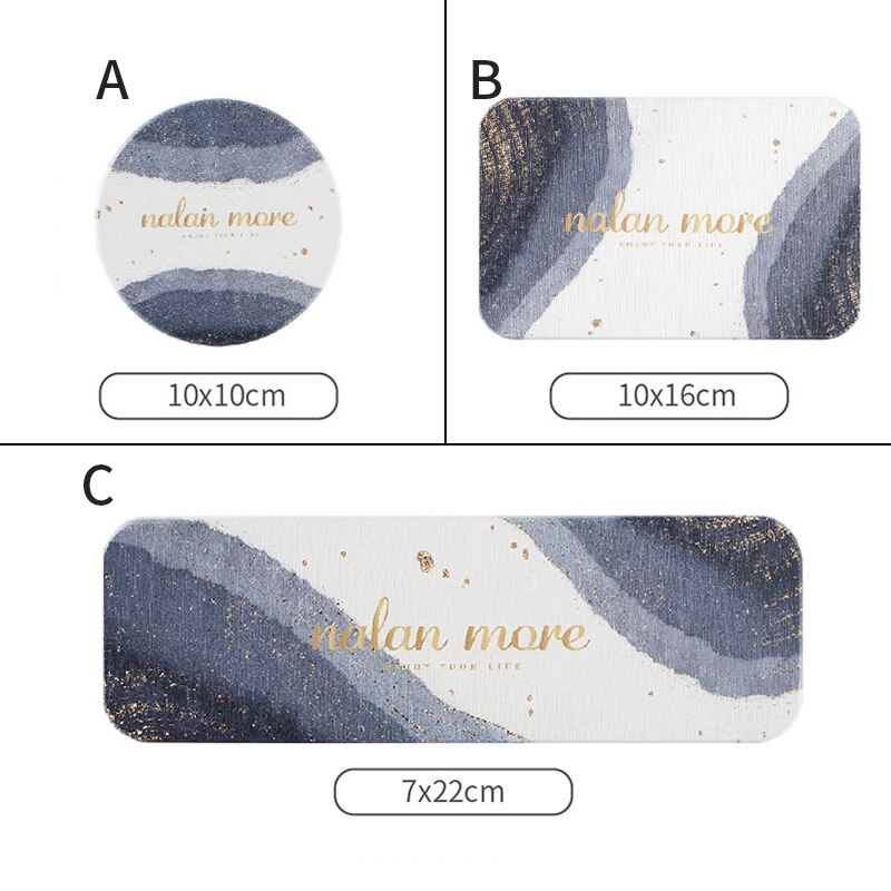 3Stck Kieselgur Saugfähigen Seife Pad für Schlecht Seife Gerichte Wasserdicht Tasse Untersetzer Schnell Trocknend Zahnbürste Halfter porte savon: S6 Diatomite Matte einstellen